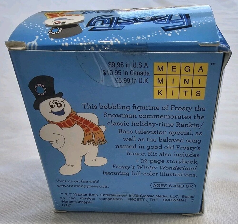 Set Of 2 Frosty the Snowman Mini Bobble 2.5in Running Press 2008 W/ Mini Book - Picture 3 of 7